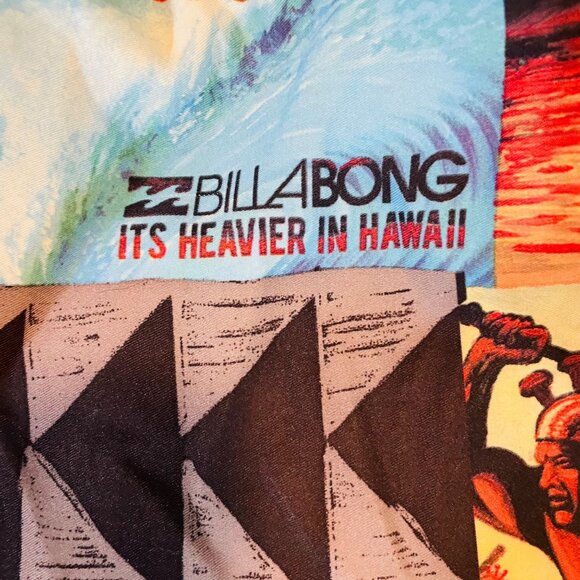 Boys Hawaiian Print Board Shorts Size 26 Polyester Multi-Color Medium Billabong - Picture 8 of 8